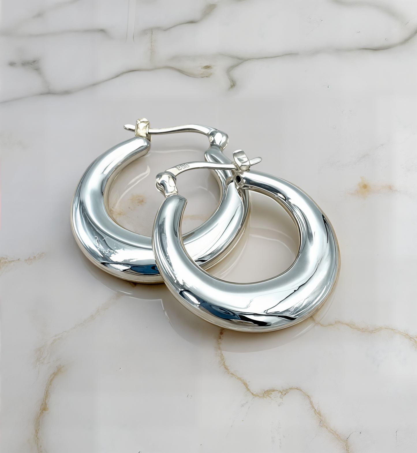 Classic 925 Sterling Silver Lightweight Hoops, Simple Latch Back Earrings, Timeless Silver Jewelry, Lovely Birthday Or Anniversary Gift 1664