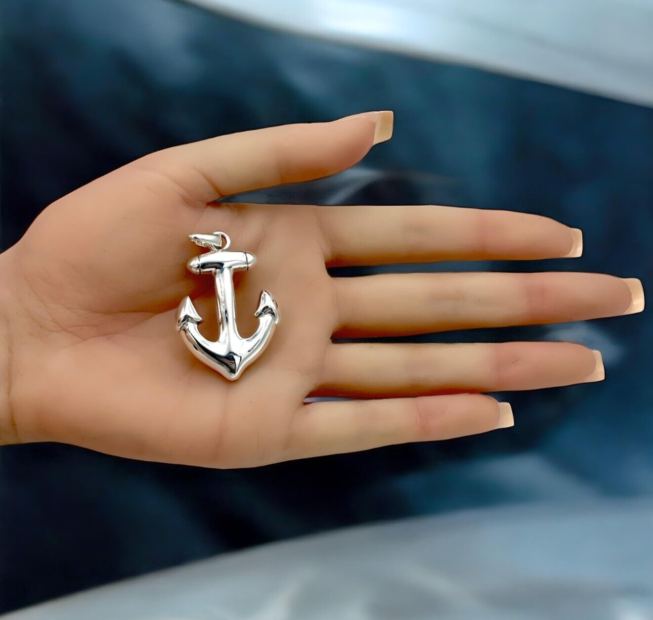 925 STERLING SILVER ANCHOR PENDANT LIGHTWEIGHT, CHAIN SOLD SEPARATELY 1651