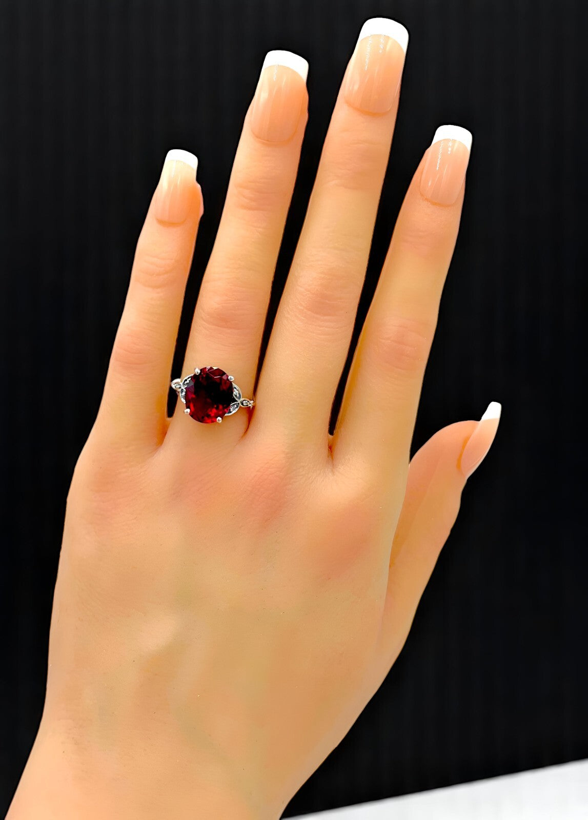 VINTAGE STYLE 925 STERLING SILVER 3.5 CT SIMULATED RUBY FILIGREE RING #1156