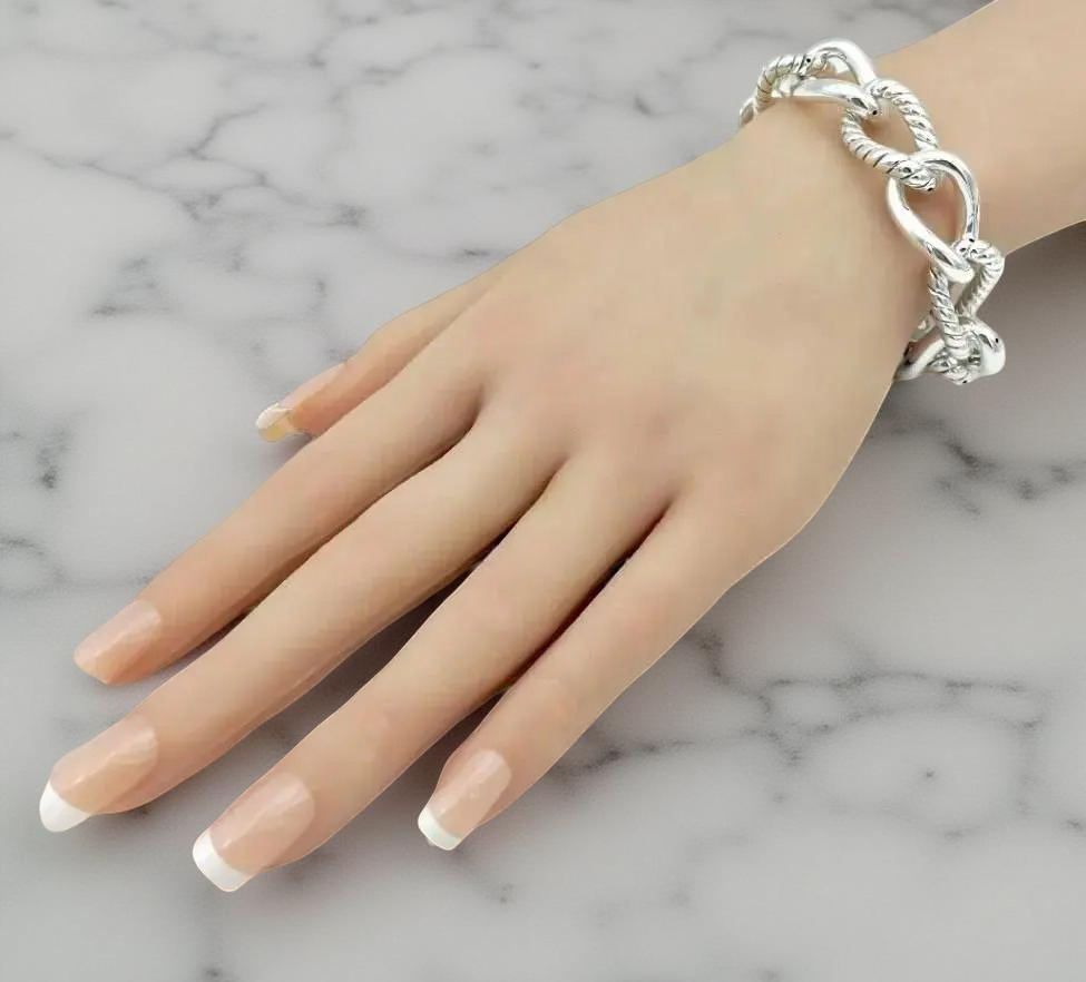 925 Sterling Silver 8.5" Curb Link Bracelet - Every Day Wear 1464