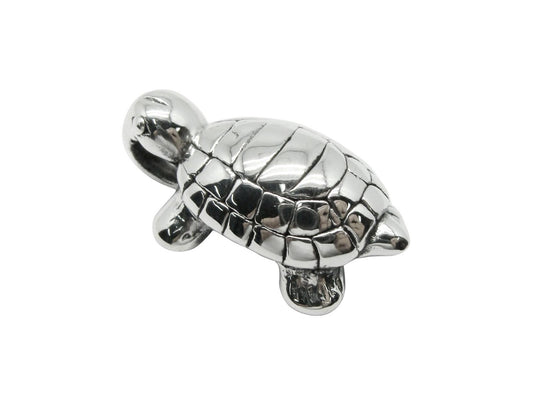 925 Sterling Silver Lightweight Turtle Pendant Necklace Chain Sold Separate 1626
