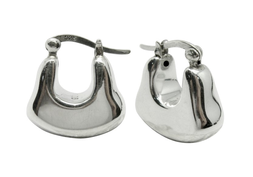 925 Sterling Silver Chunky Lightweight Hoop Earrings, Secure Latch Back Closure,Perfect Anniversary Or Birthday Present,Wedding Jewelry 1632