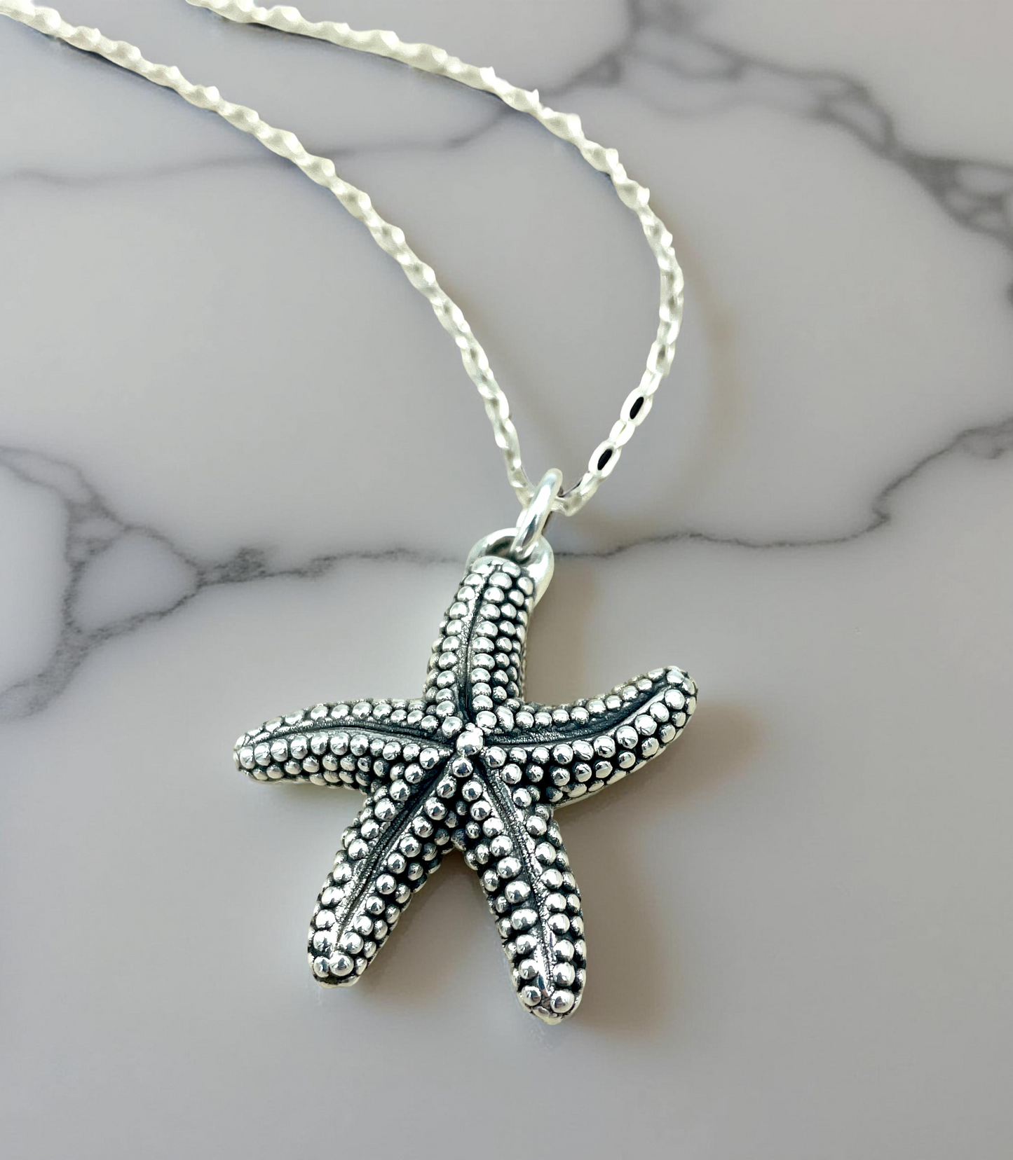 925 STERLING SILVER STARFISH PENDANT LIGHTWEIGHT, CHAIN SOLD SEPARATELY 1660