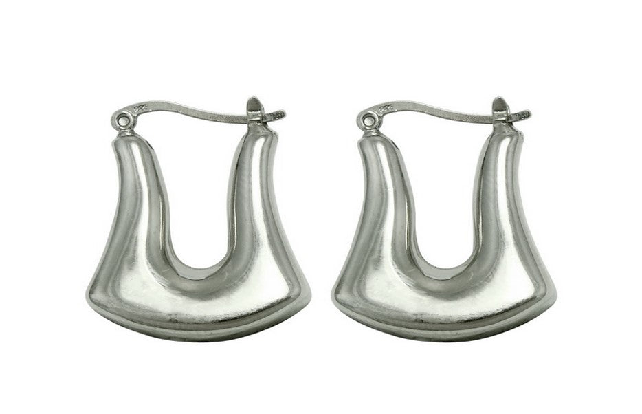 925 Sterling Silver Unique Design Hoops, Lightweight Everyday Wear Earrings, Classic Fashion Accessory, Thoughtful Birthday Present 1662