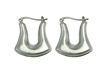 925 Sterling Silver Unique Design Hoops, Lightweight Everyday Wear Earrings, Classic Fashion Accessory, Thoughtful Birthday Present 1662