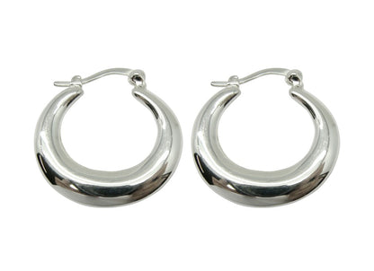 Classic 925 Sterling Silver Lightweight Hoops, Simple Latch Back Earrings, Timeless Silver Jewelry, Lovely Birthday Or Anniversary Gift 1664