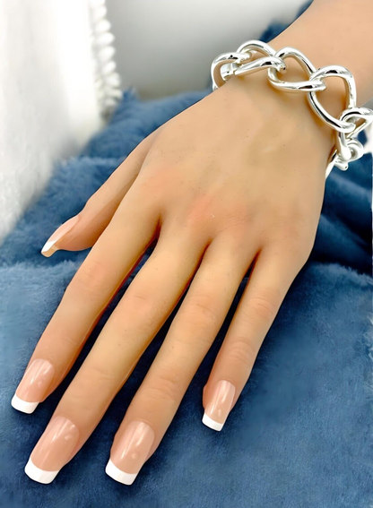 925 STERLING SILVER 8" CURB LINK BRACELET SPRING RING CLASP LIGHTWEIGHT 1644