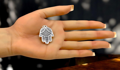 925 STERLING SILVER HAMSA HAND PENDANT LIGHTWEIGHT, CHAIN SOLD SEPARATELY 1633