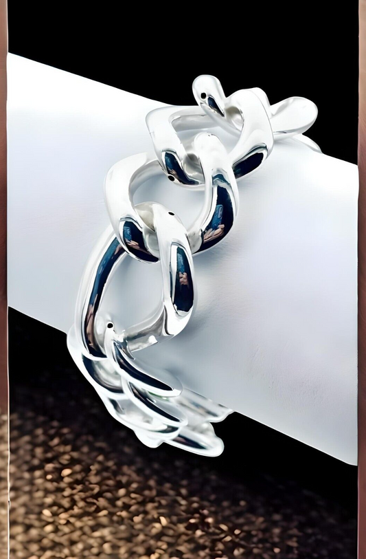 925 STERLING SILVER 8" CURB LINK BRACELET LIGHTWEIGHT SPRING RING CLASP 1598