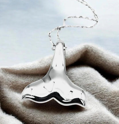925 Silver Whale Tail Pendant - Sleek, Lightweight - Chain Sold Separate 1442