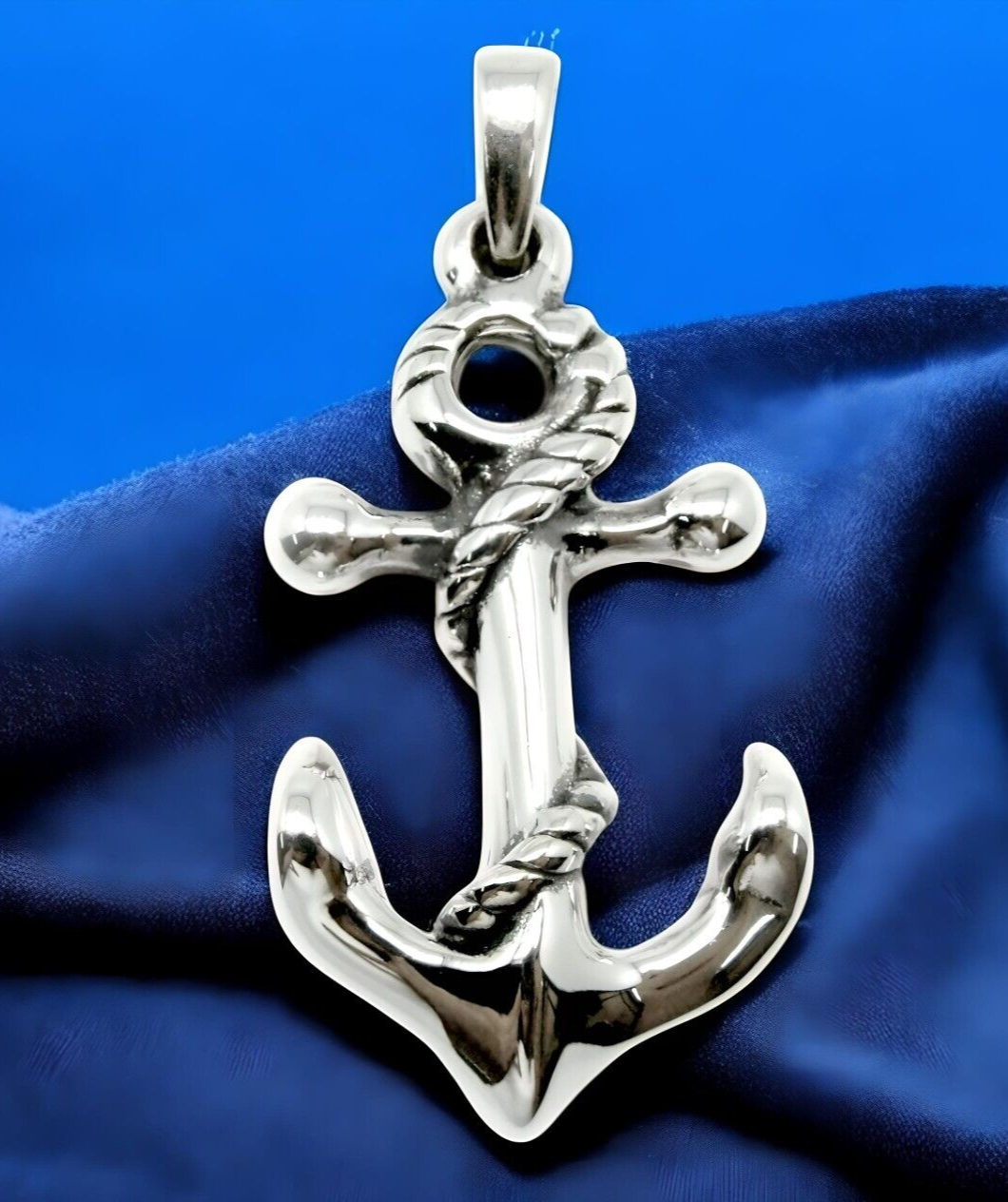 925 STERLING SILVER ANCHOR & ROPE PENDANT LIGHTWEIGHT,CHAIN SOLD SEPARATELY 1581