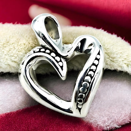 925 STERLING SILVER HEART PENDANT LIGHTWEIGHT, CHAIN SOLD SEPARATELY 1559