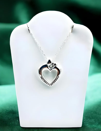 925 Silver Mother and Child Heart Pendant Light Weight, Chain Sold Separate 1422