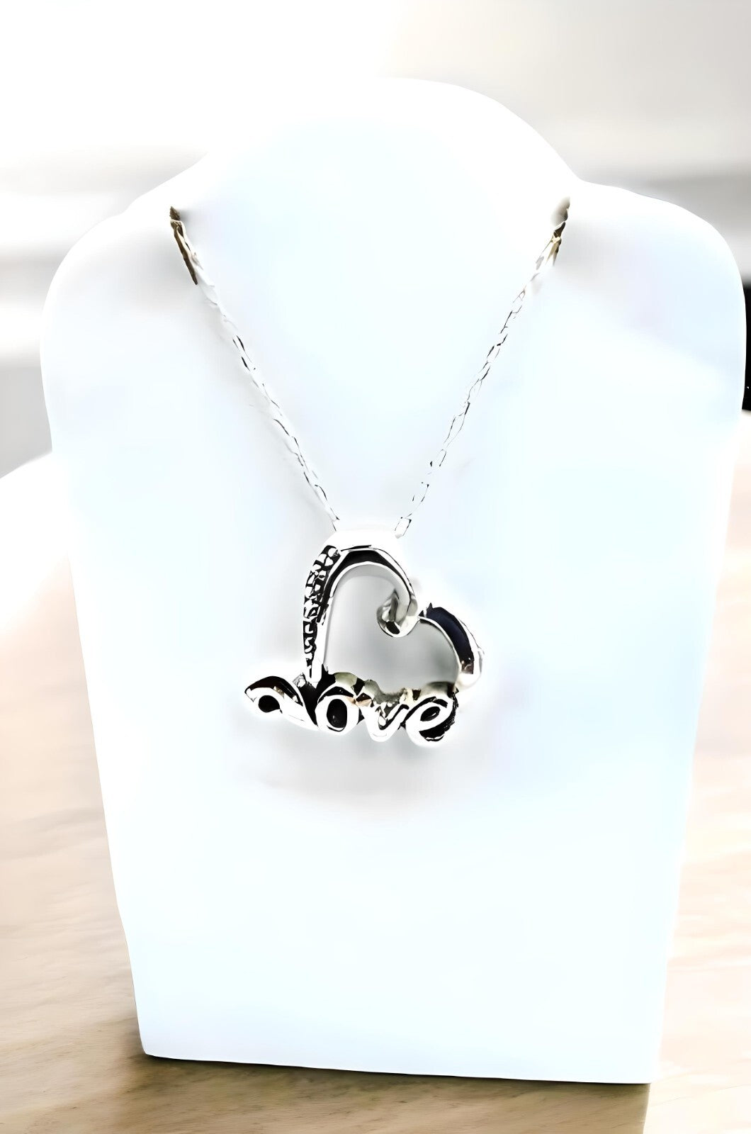 925 Silver, Light Weight LOVE Heart Pendant Necklace - Chain Sold Separate 1453