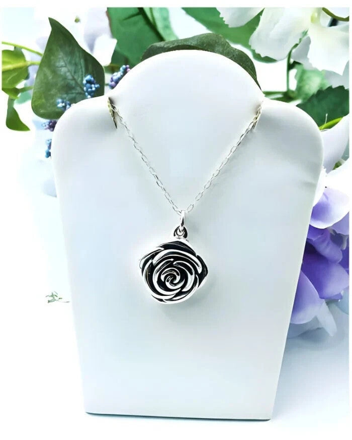 925 Lightweight Silver Rose Flower Pendant - Chain Sold Separate 1522