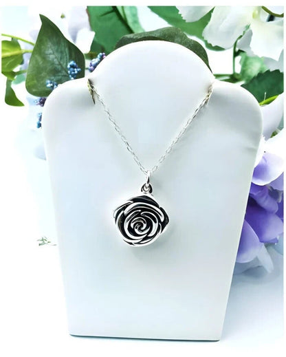 925 Lightweight Silver Rose Flower Pendant - Chain Sold Separate 1522