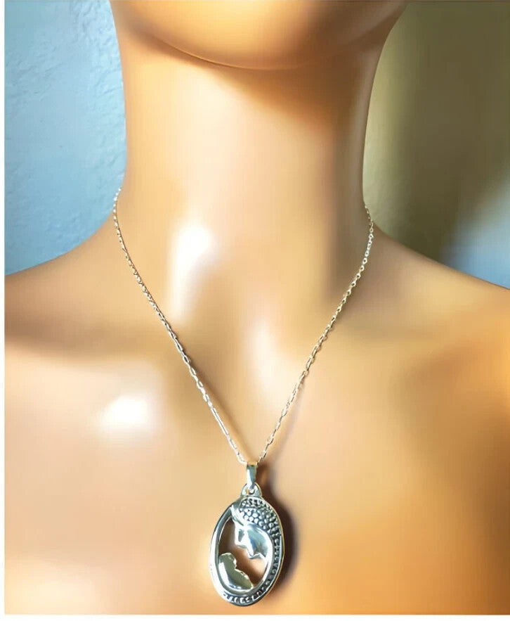 925 Silver Lightweight Mother and Child Pendant - Chain Sold Separate 1471