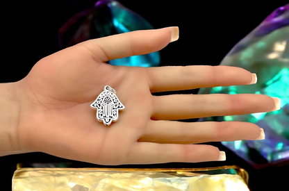 925 STERLING SILVER HAMSA HAND PENDANT LIGHTWEIGHT, CHAIN SOLD SEPARATELY 1663