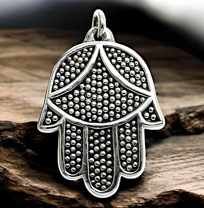 925 STERLING SILVER HAMSA HAND PENDANT LIGHTWEIGHT, CHAIN SOLD SEPARATELY 1633