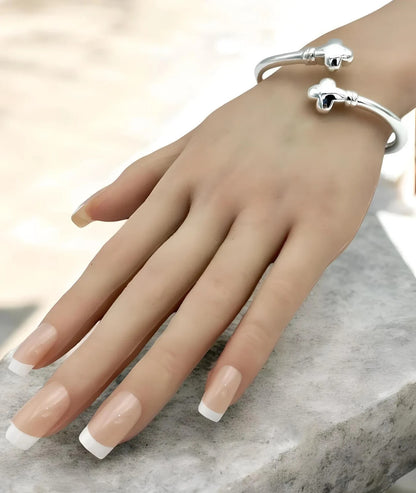 925 Silver, Light Weight Double Cross Bracelet, Spring Hinged Design 17.5cm 1428