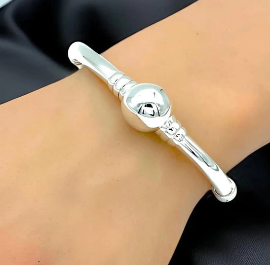 6.5" CLASSIC CAPE COD BALL 925 STERLING SILVER BANGLE BRACELET LIGHTWEIGHT 1540
