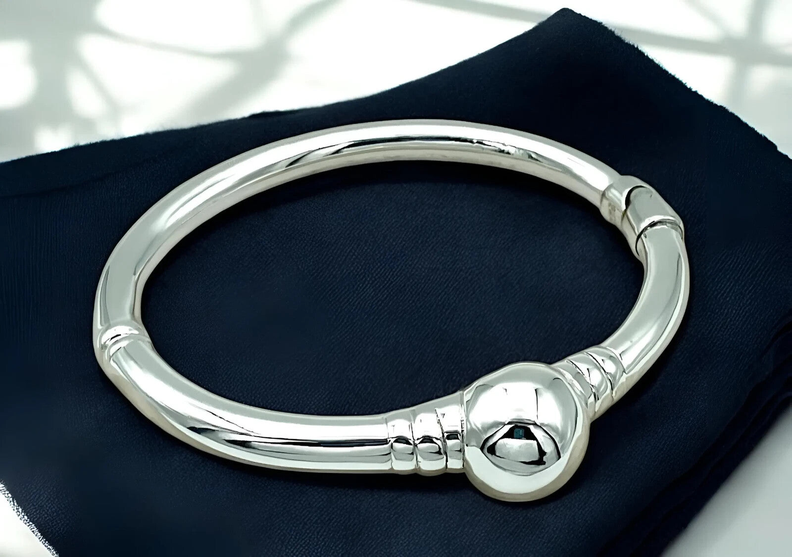 6.5" CLASSIC CAPE COD BALL 925 STERLING SILVER BANGLE BRACELET LIGHTWEIGHT 1540