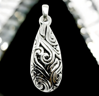 925 STERLING SILVER FILIGREE DESIGN LIGHTWEIGHT PENDANT,CHAIN SOLD SEPARATE 1668