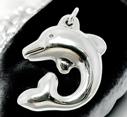 925 Sterling Silver Lightweight Dolphin Pendant - Chain Sold Separately 1469