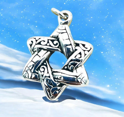 925 Silver Star of David Lightweight Pendant - Chain Sold Separate 1515