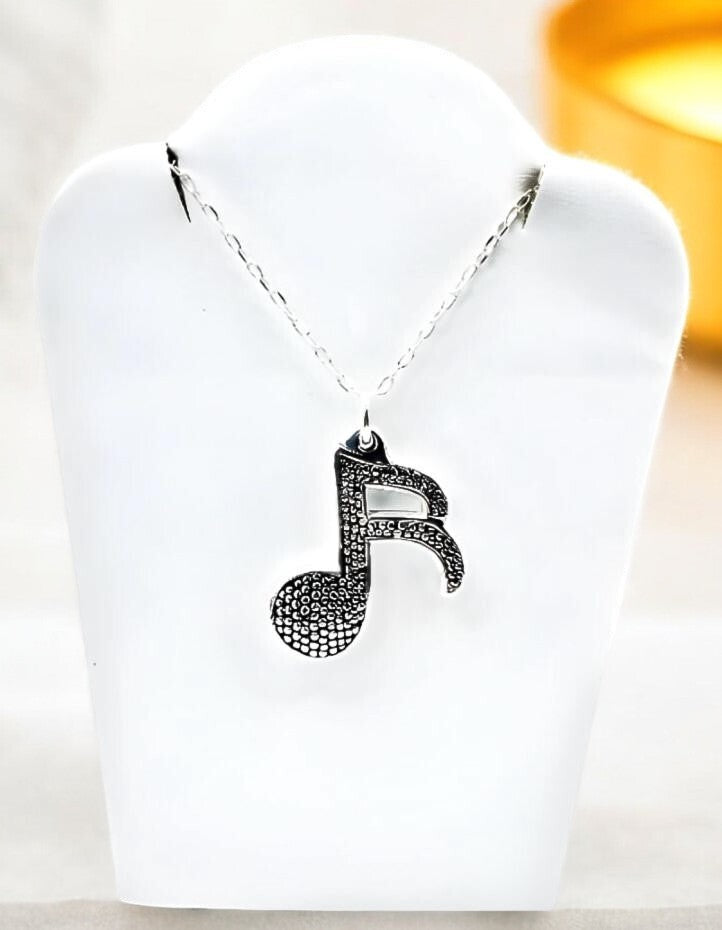 925 Silver Light Weight Music Note Necklace- Chain Sold Separate 1456