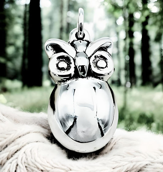 925 Sterling Silver Owl Pendant, Elegant Bird Charm, Chain Sold Separately 1221
