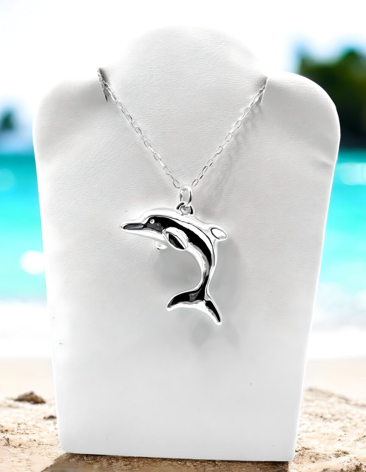 925 STERLING SILVER DOLPHIN PENDANT LIGHTWEIGHT, CHAIN SOLD SEPARATELY 1624