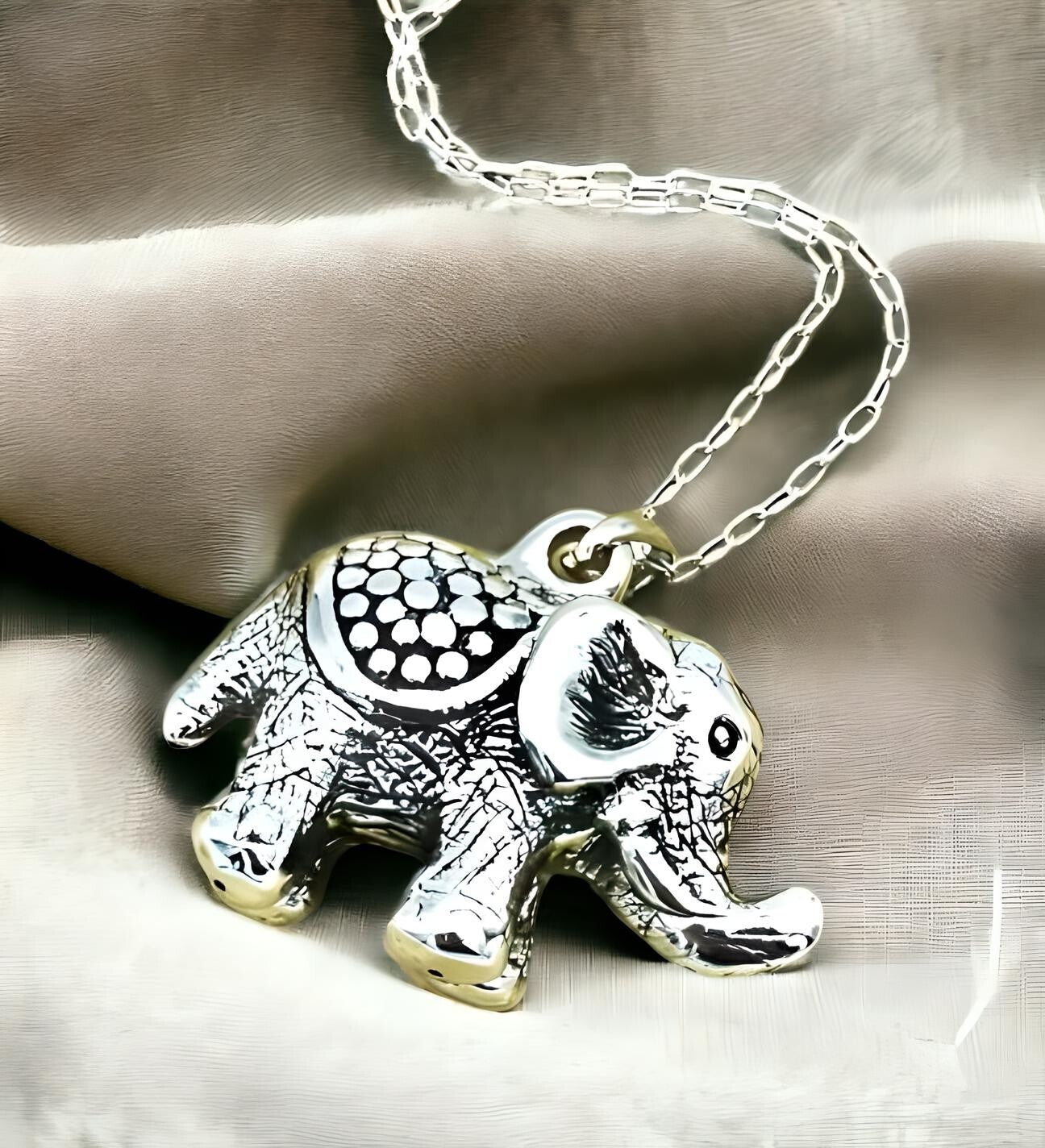 925 Light weight Elephant Pendent Sterling Silver, Chain Sold Separate 1405
