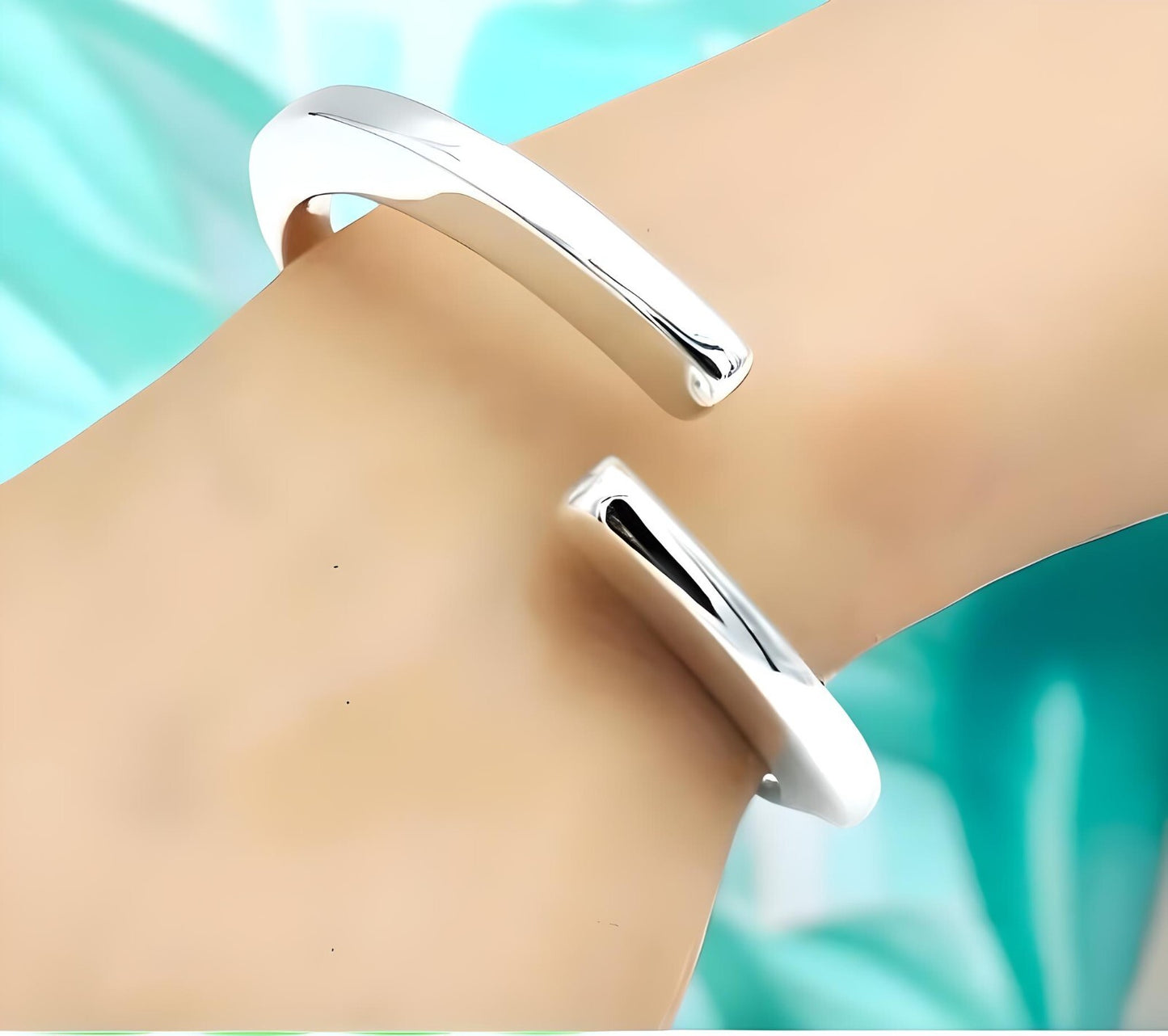 925 Sterling Silver 6" Torque Bangle - Lightweight Spring Hinged Bracelet 1218