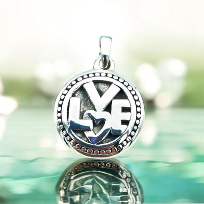 925 Sterling Silver - Lightweight LOVE Necklace - Chain Sold Separate 1440