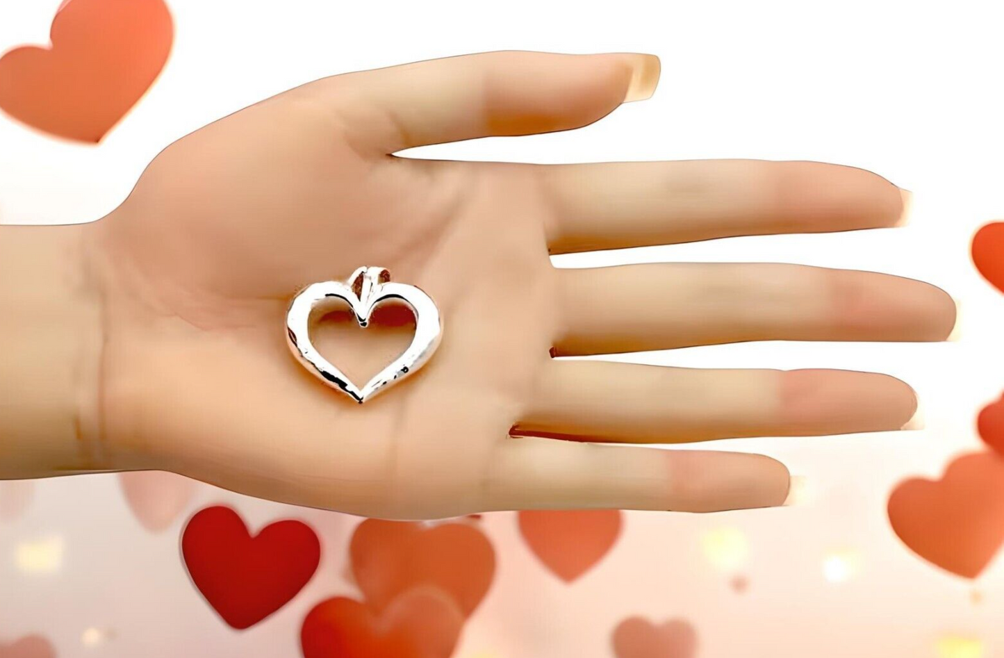 925 Sterling Silver Hammered Heart Pendant,Love Charm,Chain Sold Separately 1395