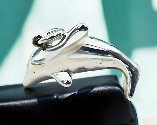925 Sterling Silver Lightweight Dolphin Pendant - Chain Sold Separately 1248