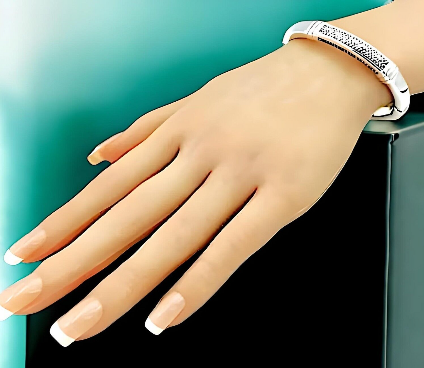 925 Sterling Silver Dot Bangle -6.5" Lightweight Stacking Bracelet 1239