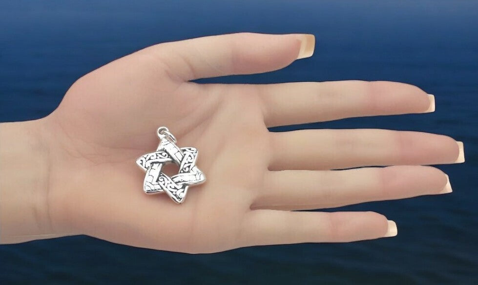 925 Silver Star of David Lightweight Pendant - Chain Sold Separate 1515