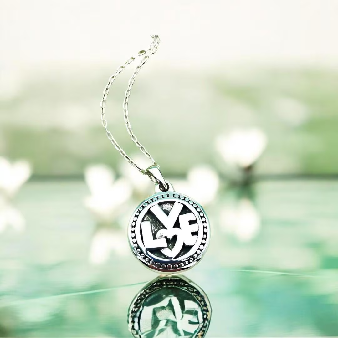 925 Sterling Silver - Lightweight LOVE Necklace - Chain Sold Separate 1440