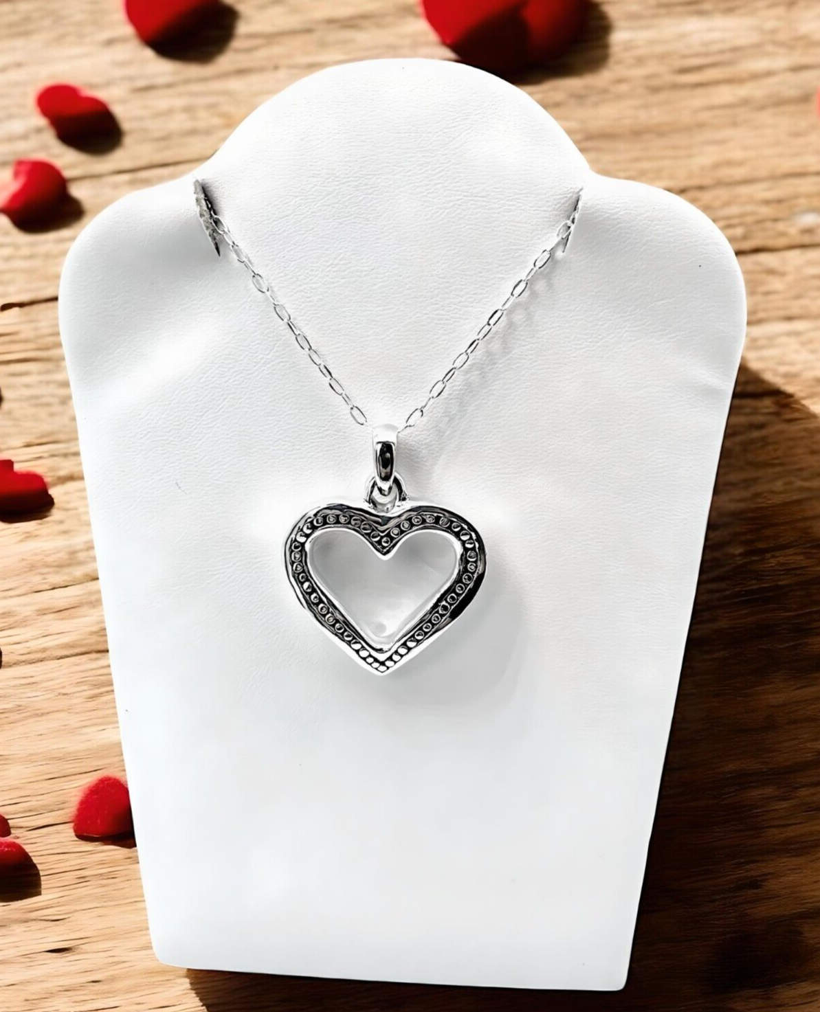 925 STERLING SILVER HEART PENDANT LIGHTWEIGHT, CHAIN SOLD SEPARATELY 1666