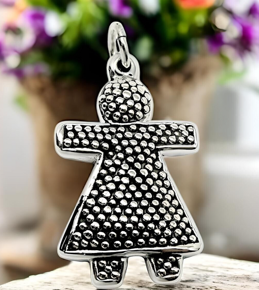 925 STERLING SILVER LITTLE GIRL SILHOUETTE PENDANT, CHAIN SOLD SEPARATELY 1646