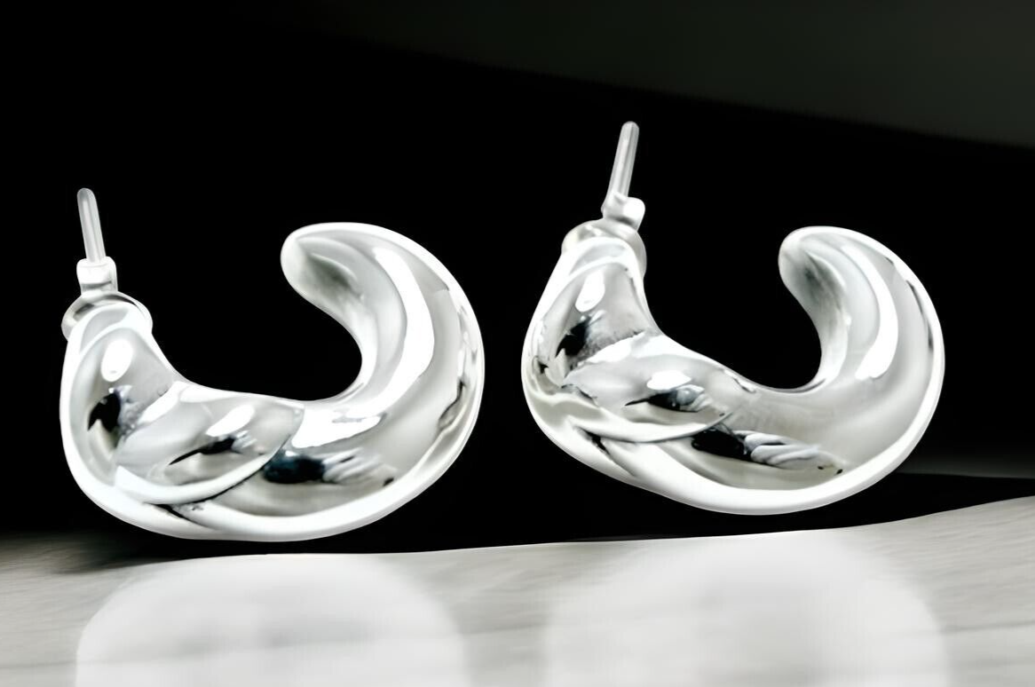 925 STERLING SILVER HUGGIE HOOP EARRINGS LIGHTWEIGHT PUSH BACK 1551