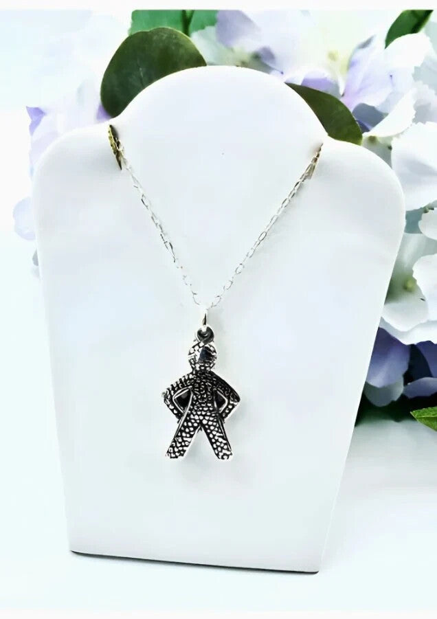 925 Silver Charming Boy Silhouette Pendant- Lightweight Chain Sold Separate 1504