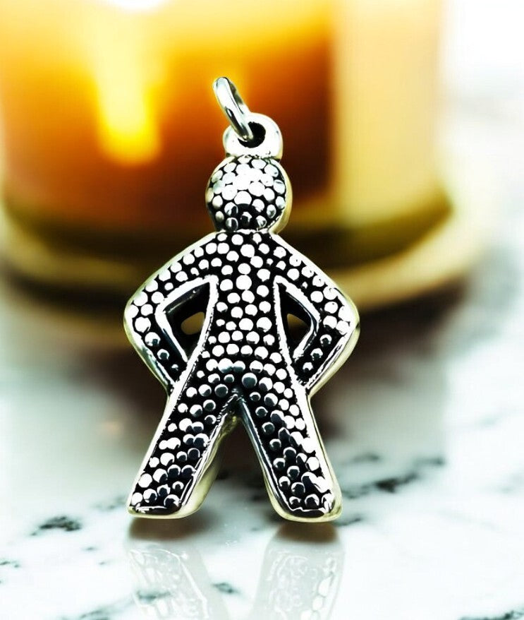 925 Silver Charming Boy Silhouette Pendant- Lightweight Chain Sold Separate 1504