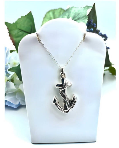 925 Silver Lightweight Anchor Pendant Necklace -  Chain Sold Separate 1465