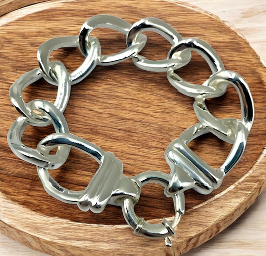 925 Sterling Silver 8" Rolo Link Chain Bracelet, Lightweight Design 1628