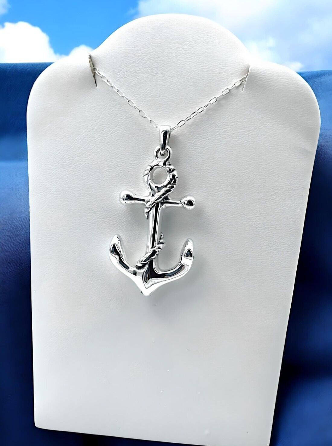 925 STERLING SILVER ANCHOR & ROPE PENDANT LIGHTWEIGHT,CHAIN SOLD SEPARATELY 1581
