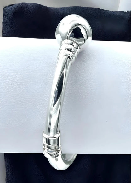 6.5" CLASSIC CAPE COD BALL 925 STERLING SILVER BANGLE BRACELET LIGHTWEIGHT 1540