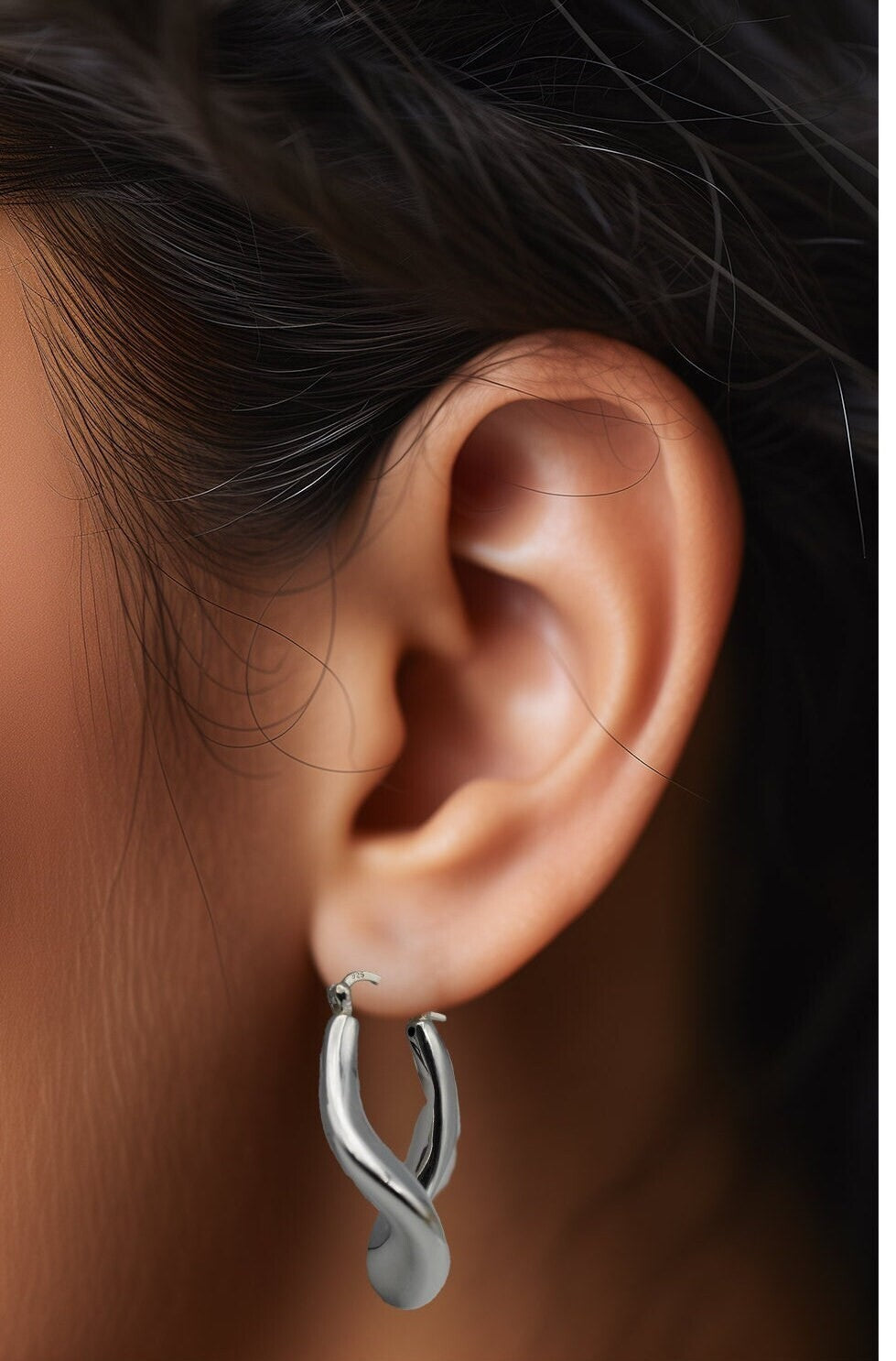 925 STERLING SILVER GEOMETRIC SHAPE HOOP EARRINGS LIGHTWEIGHT LATCH BACK 1601